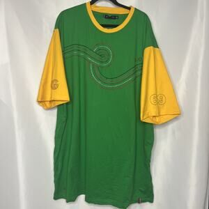 Coogi Shirt Mens Adult 4XL XXXXL Green Spell Out Logo Embroidered Y2K Hip Hop 69